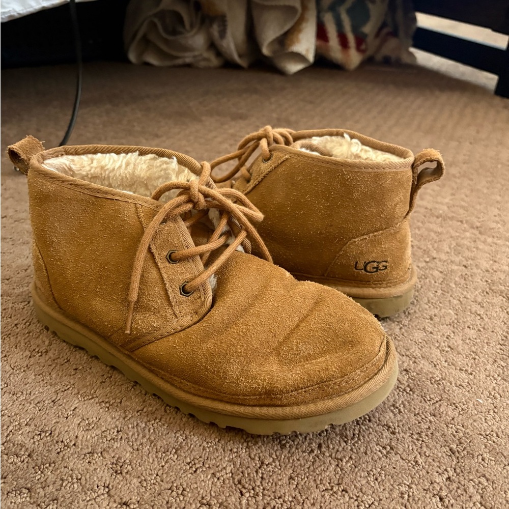 UGG Tan Boots with Cream Fur Lining